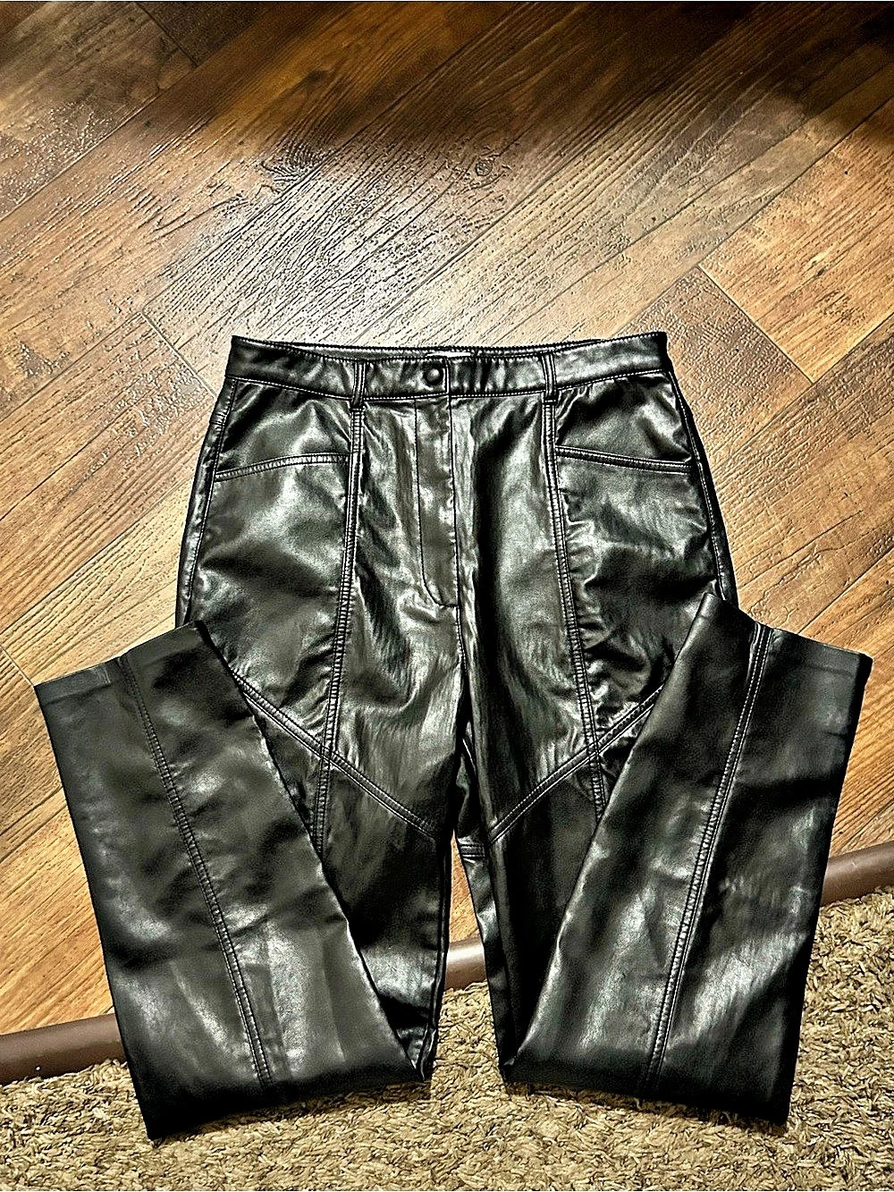 Wilfred Faux Leather Straight Leg Pants; Size 12